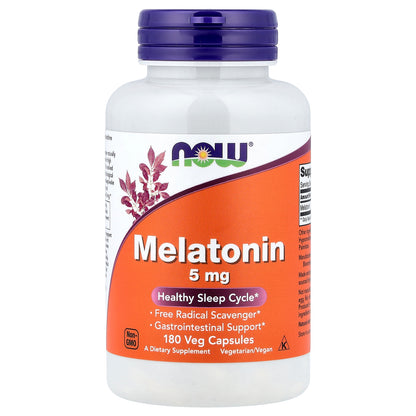 NOW Foods, Melatonin, 5 mg, 180 Veg Capsules