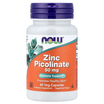 NOW Foods, Zinc Picolinate, 50 mg, 60 Veg Capsules