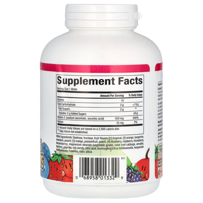 Natural Factors, Vitamin C, Fruit-Flavor Chew, Four Mixed Fruit, 500 mg, 90 Chewable Wafers