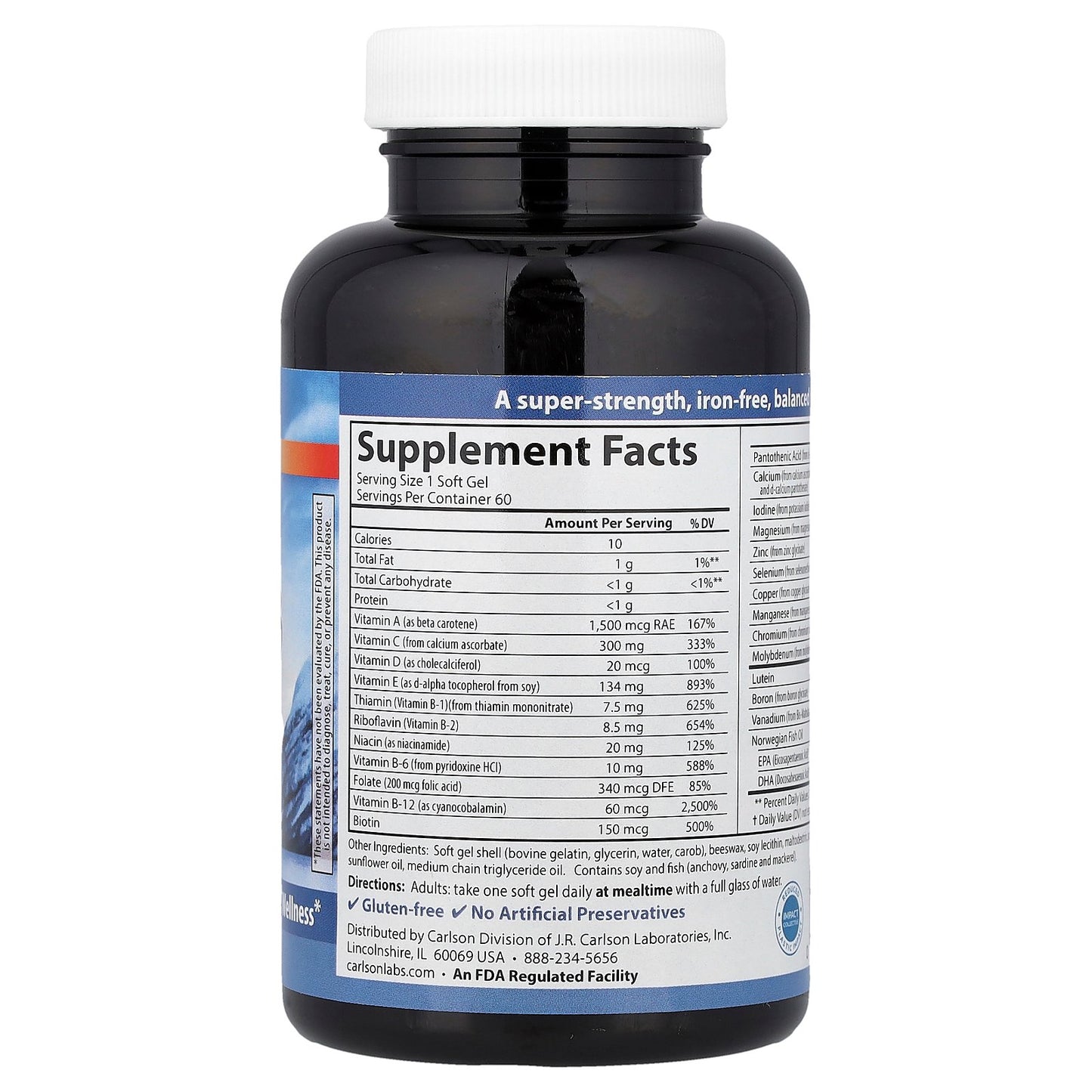 Carlson, Multi + Omega-3, 60 Soft Gels