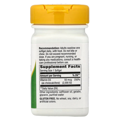 Nature's Way, Vitamin D3, 50 mcg (2,000 IU), 120 Softgels