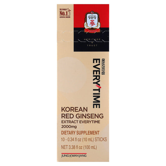 JungKwanJang, Korean Red Ginseng Extract, Everytime, 10 Sticks, 0.34 fl oz (10 ml) Each