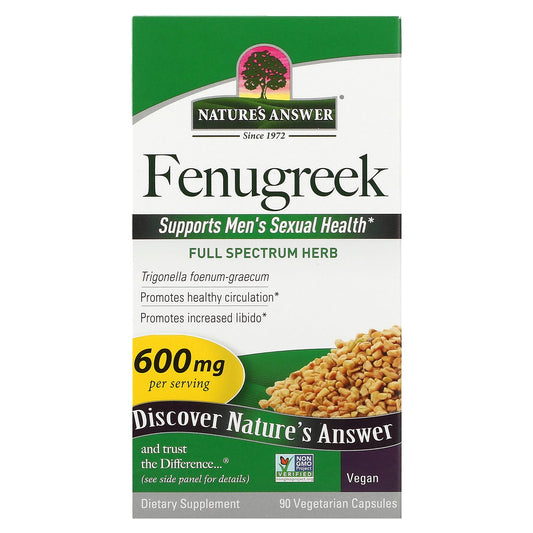 Nature's Answer, Fenugreek, 600 mg, 90 Vegetarian Capsules