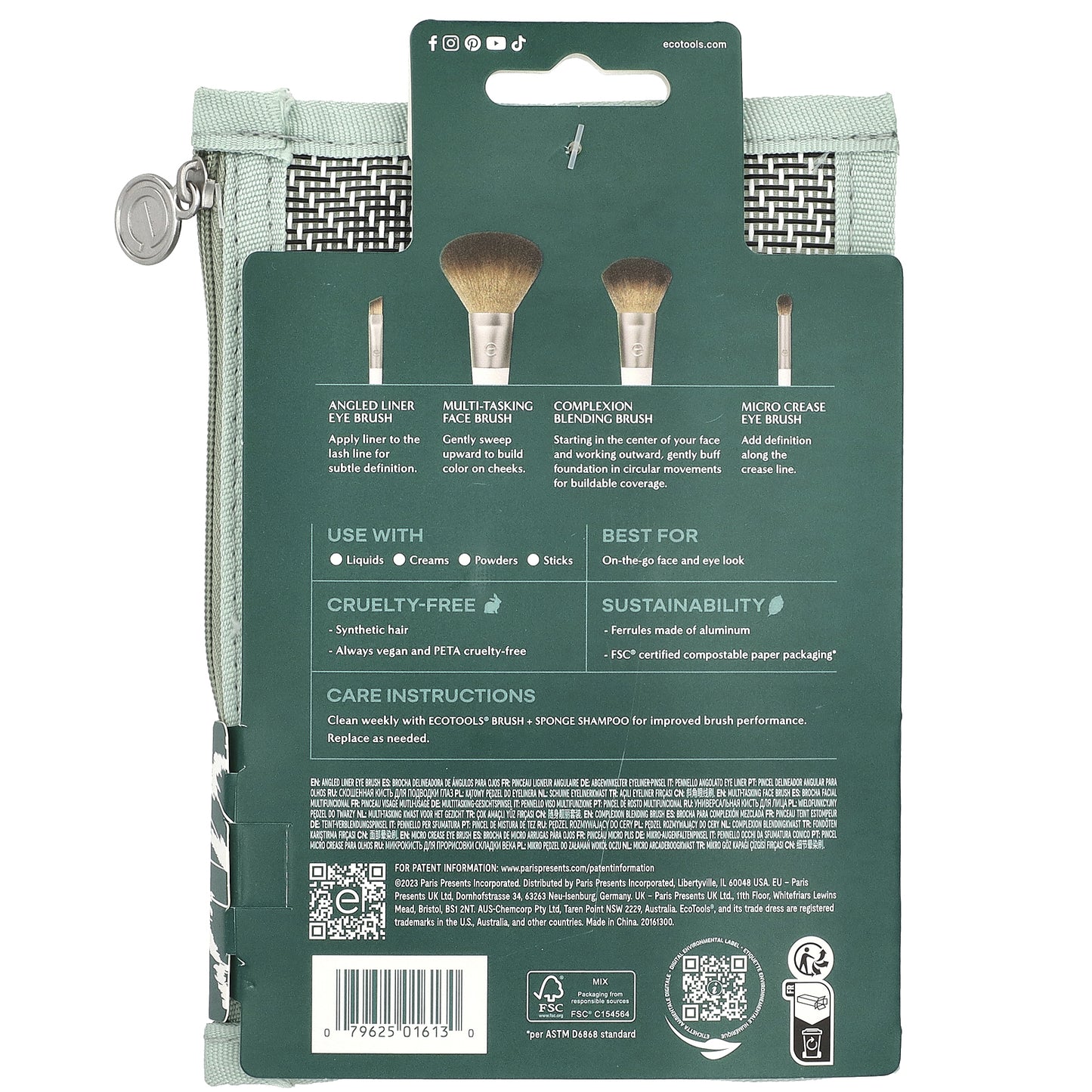 EcoTools, On-The-Go Style Brush Set , 4 Piece Kit