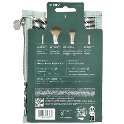 EcoTools, On-The-Go Style Brush Set , 4 Piece Kit