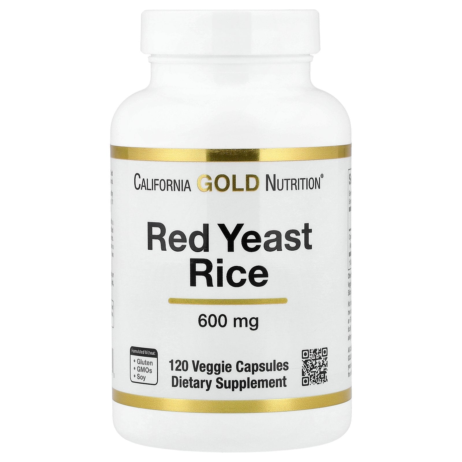 California Gold Nutrition, Red Yeast Rice, 600 mg, 120 Veggie Capsules