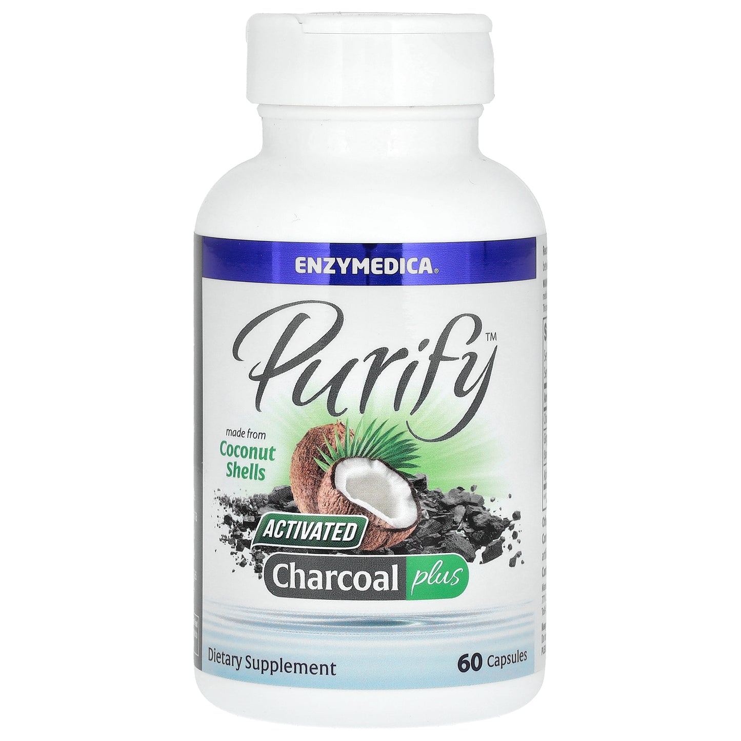 Enzymedica, Purify, Activated Charcoal Plus, 60 Capsules