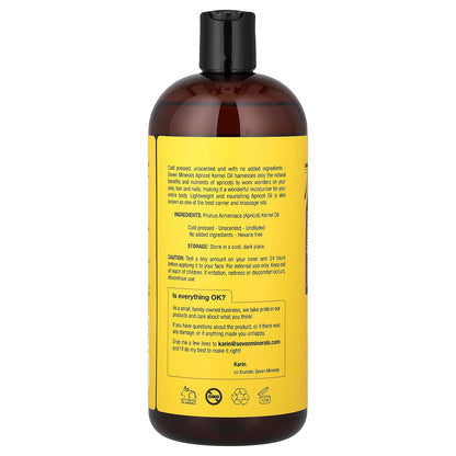 Seven Minerals, Apricot Kernel Oil, Cold Pressed and Pure, Unscented, 32 fl oz (950 ml)