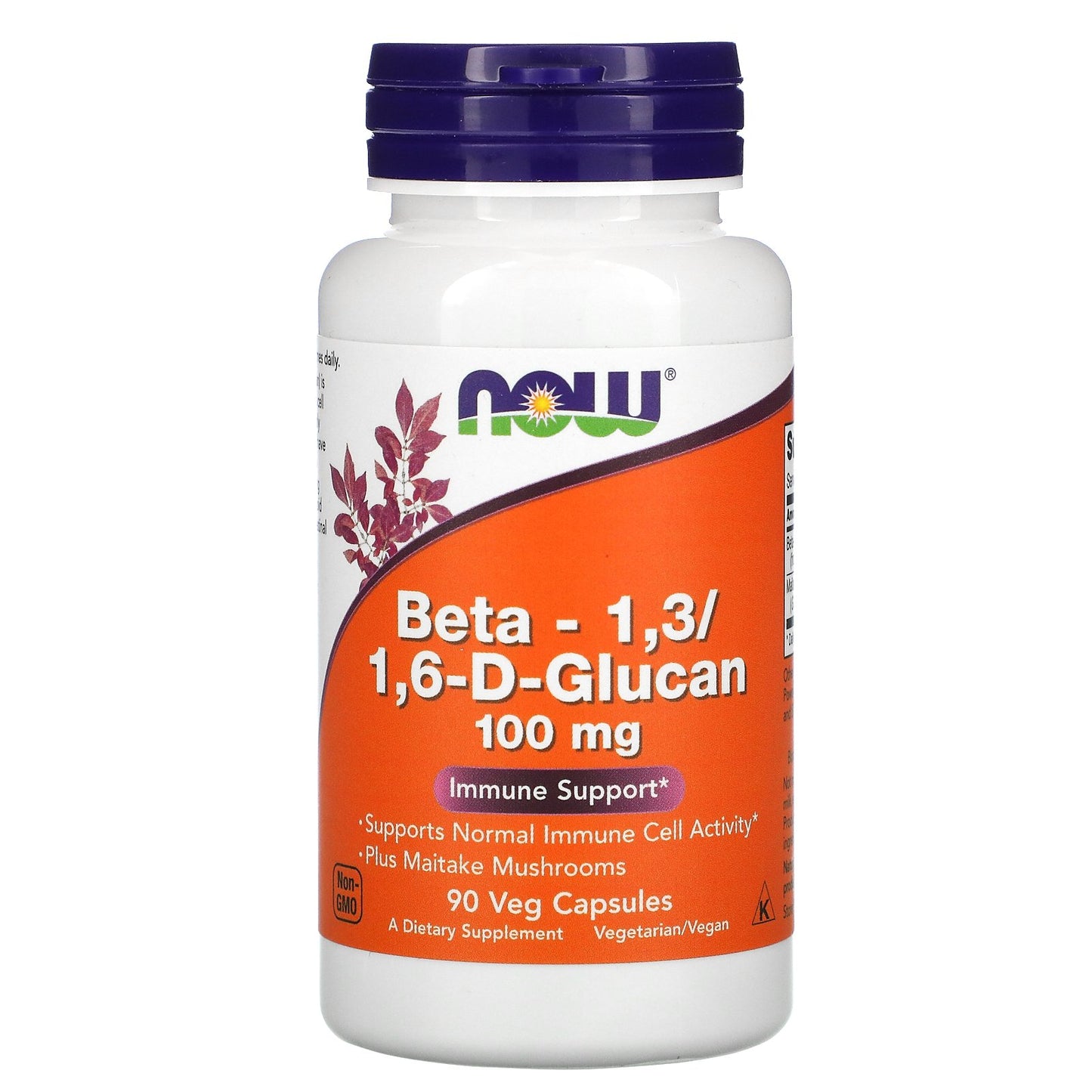 NOW Foods, Beta-1,3/1,6-D-Glucan, 100 mg, 90 Veg Capsules