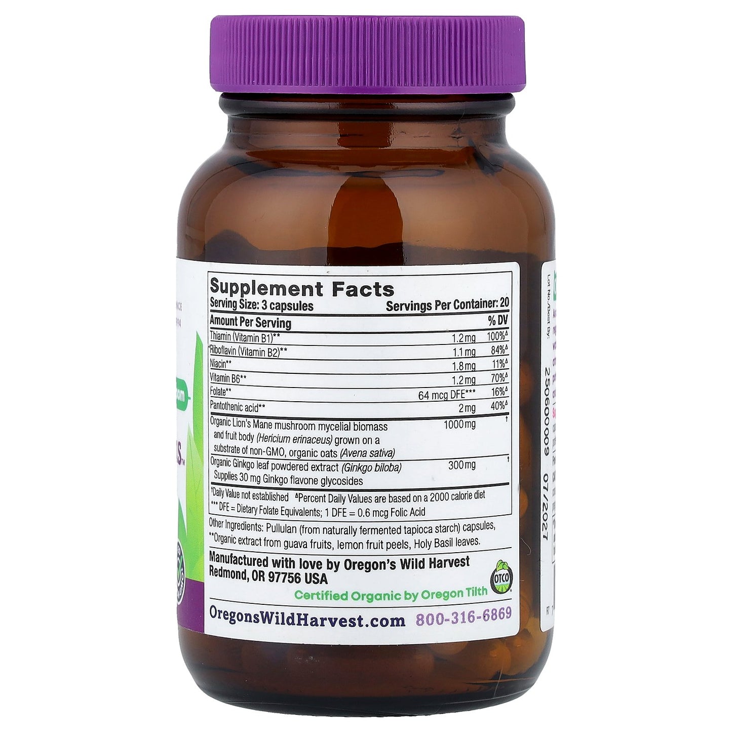 Oregon's Wild Harvest, Lion's Mane Plus™, 60 Vegan Capsules