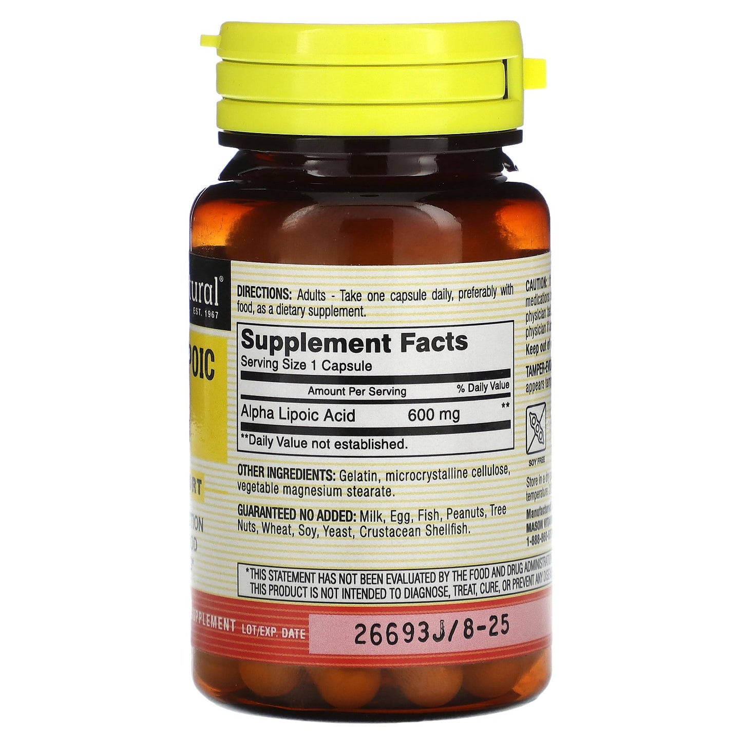 Mason Natural, Alpha-Lipoic Acid, 600 mg, 30 Capsules