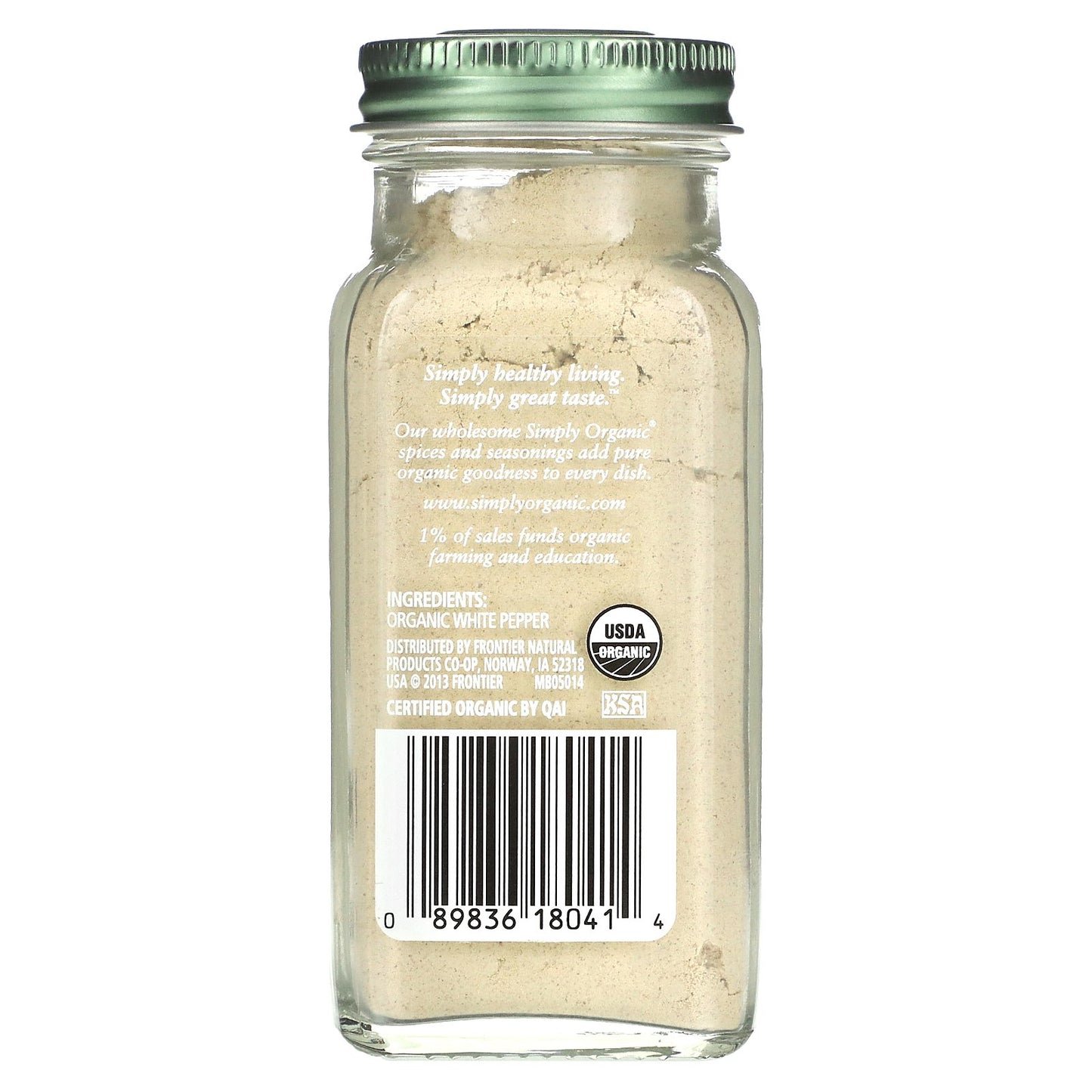 Simply Organic, White Pepper, 2.86 oz (81 g)