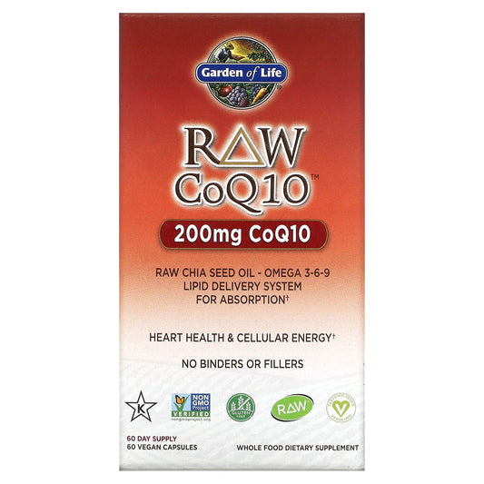 Garden of Life, RAW CoQ10, 200 mg, 60 Vegan Capsules