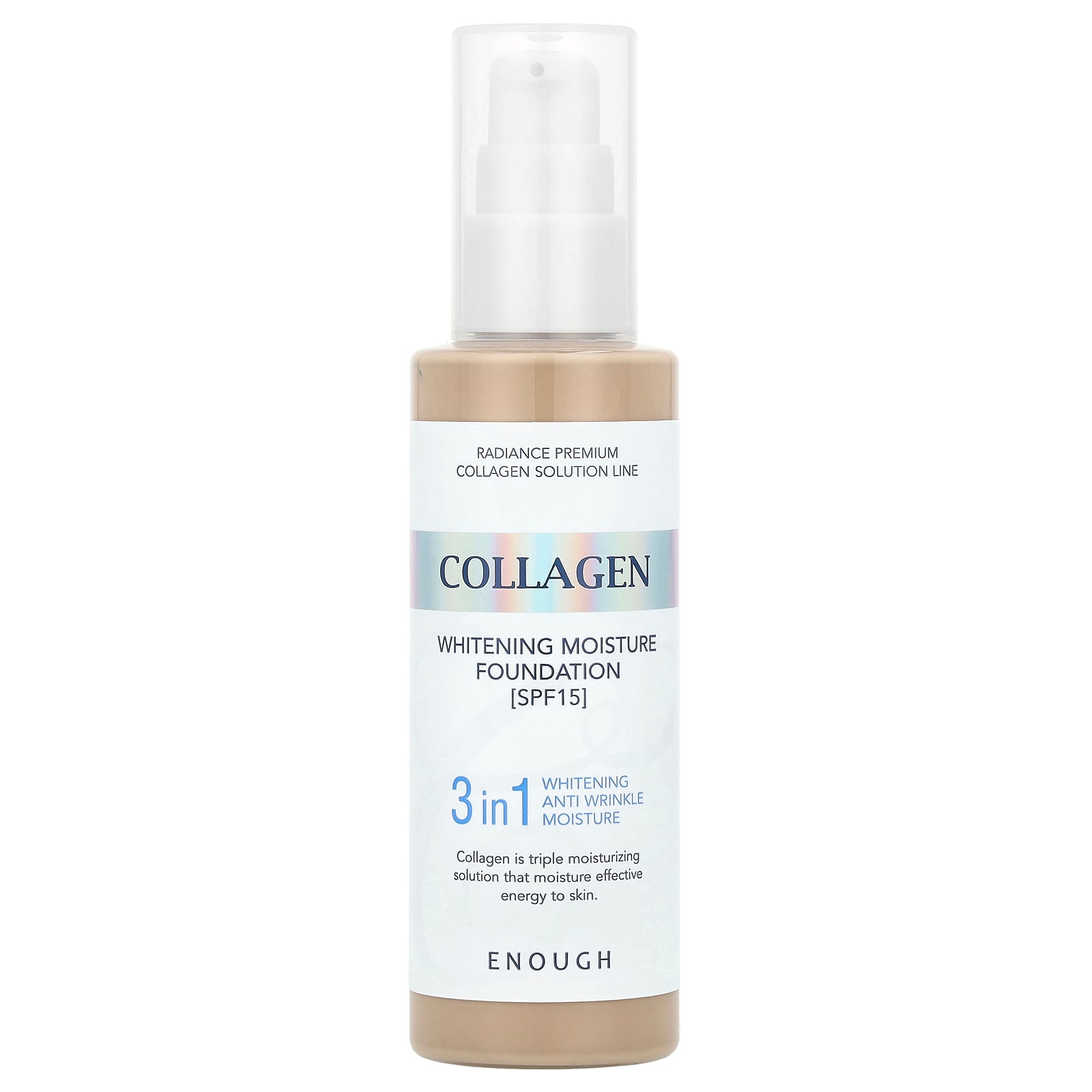 Enough, Collagen, Whitening Moisture Foundation, SPF 15, #21, 3.38 fl oz (100 ml)