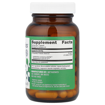 Metagenics, UltraFlora® Balance Probiotic, 55 mg (15 Billion CFU), 60 Capsules