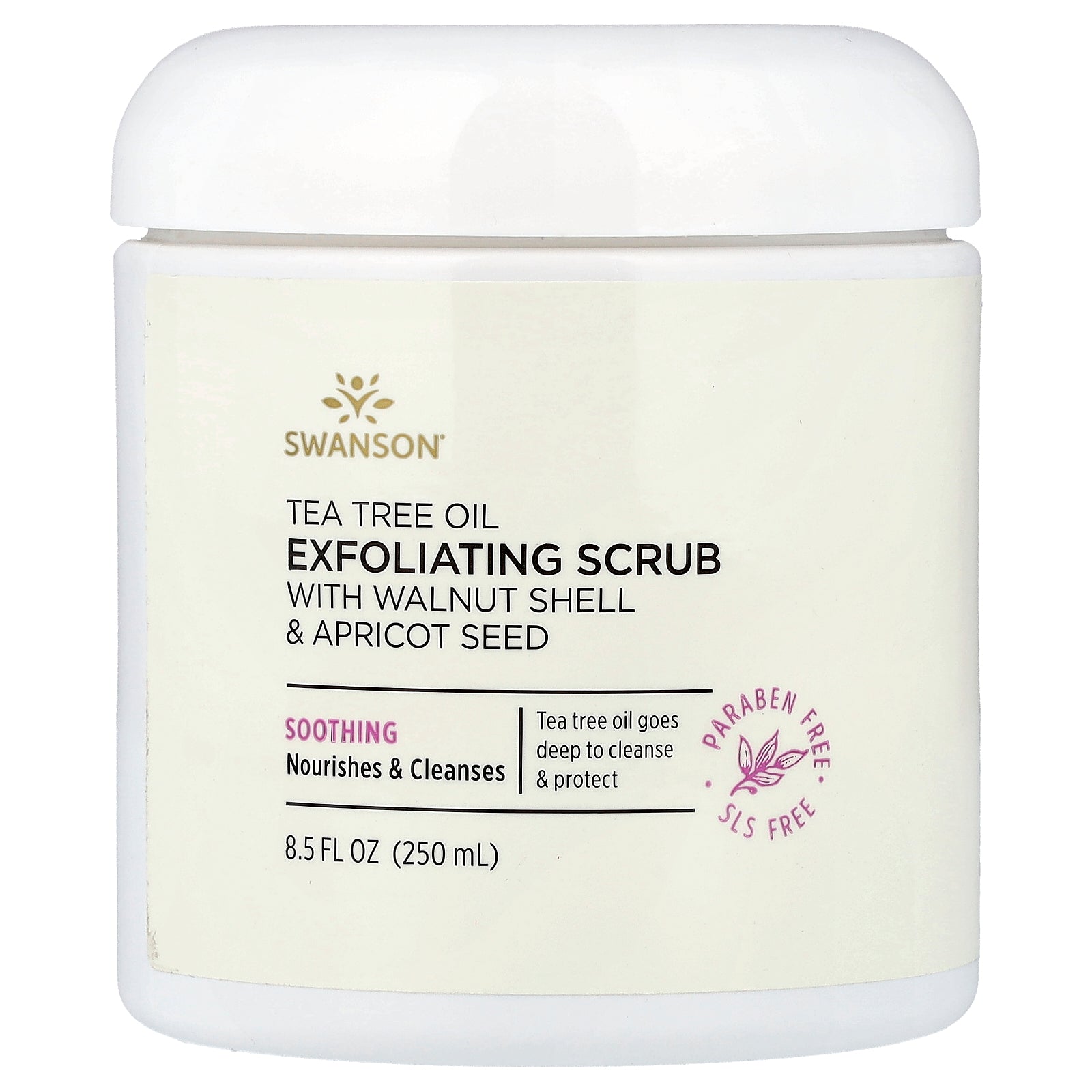 Swanson, Tea Tree Oil Exfoliating Scrub with Walnut Shell & Apricot Seed, 8.5 fl oz (250 ml)
