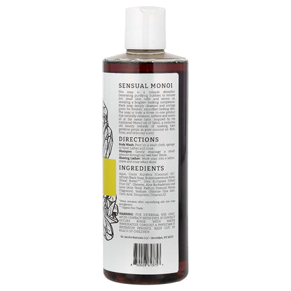 Dr. Jacobs Naturals, Plant-Based African Black Soap Body Wash, Sensual Monoi, 16 oz (473 ml)