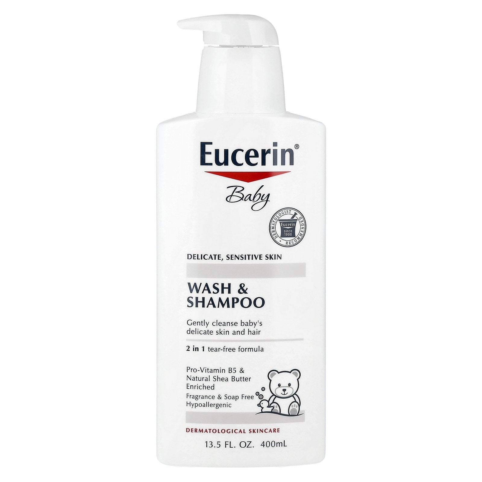 Eucerin, Baby, Wash & Shampoo, Fragrance Free, 13.5 fl oz (400 ml)