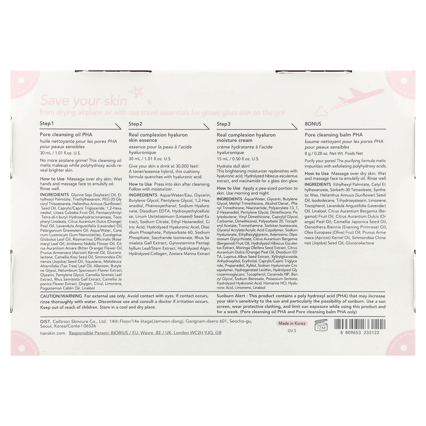 Hanskin, Glass Skin On The Go, 4 Piece Set