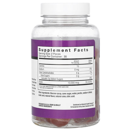 Rejuvicare, Biotin Gummies, Raspberry, 10,000 mcg, 60 Gummies (5,000 mcg per Gummy)