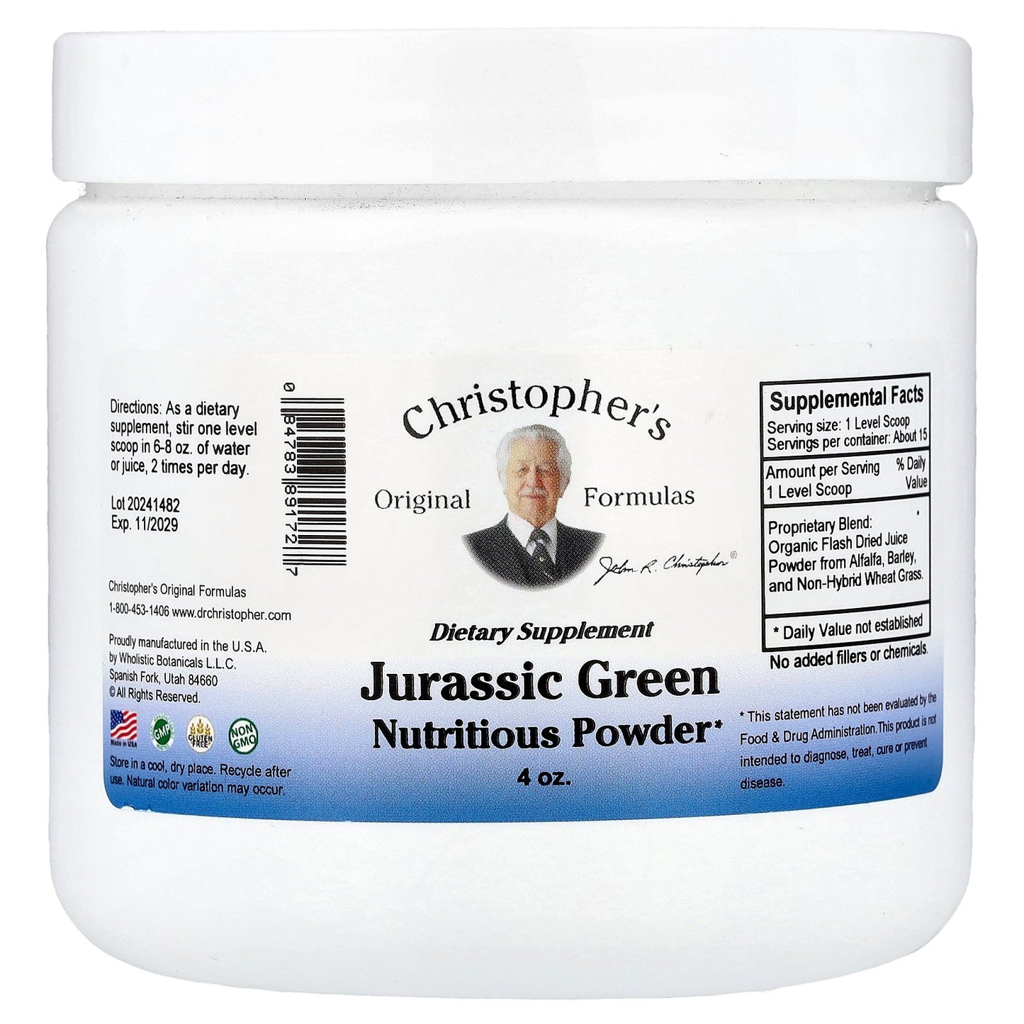 Christopher's Original Formulas, Jurassic Green Nutritious Powder, 4 oz