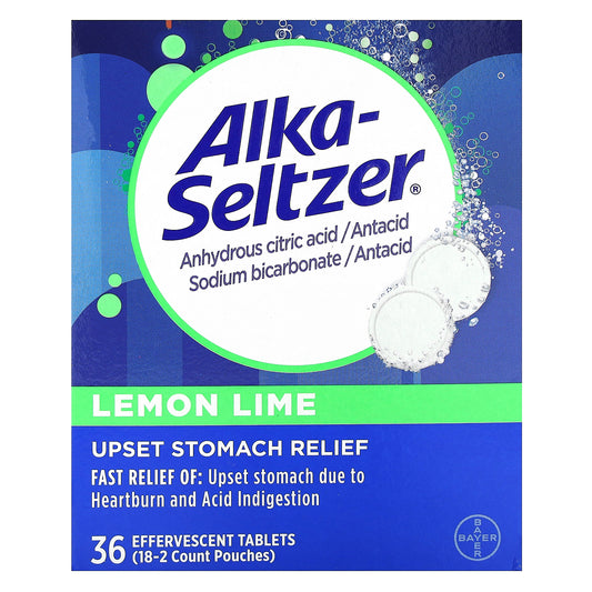 Alka-Seltzer, Upset Stomach Relief, Lemon Lime, 36 Effervescent Tablets