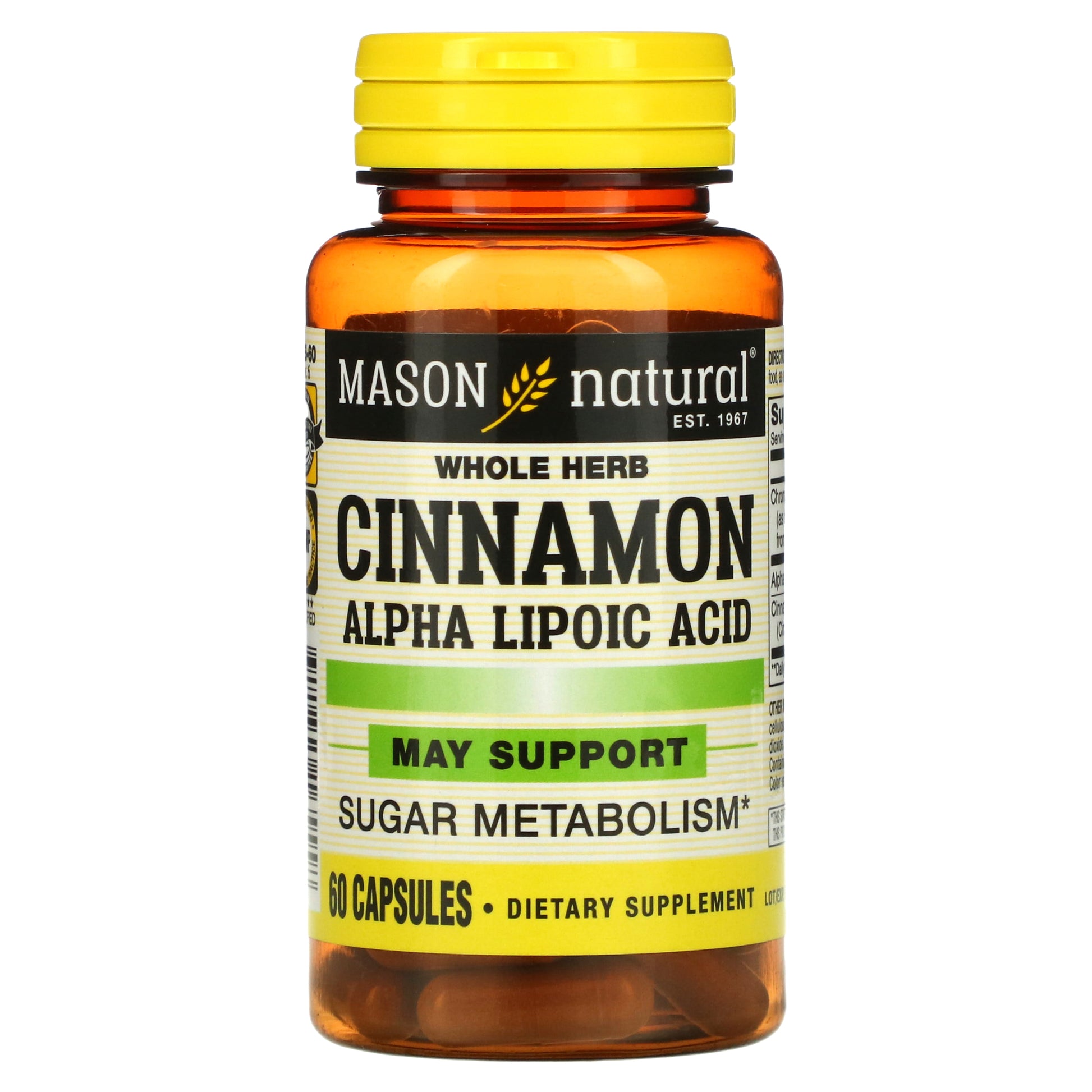 Mason Natural, Cinnamon Alpha Lipoic Acid, 60 Capsules