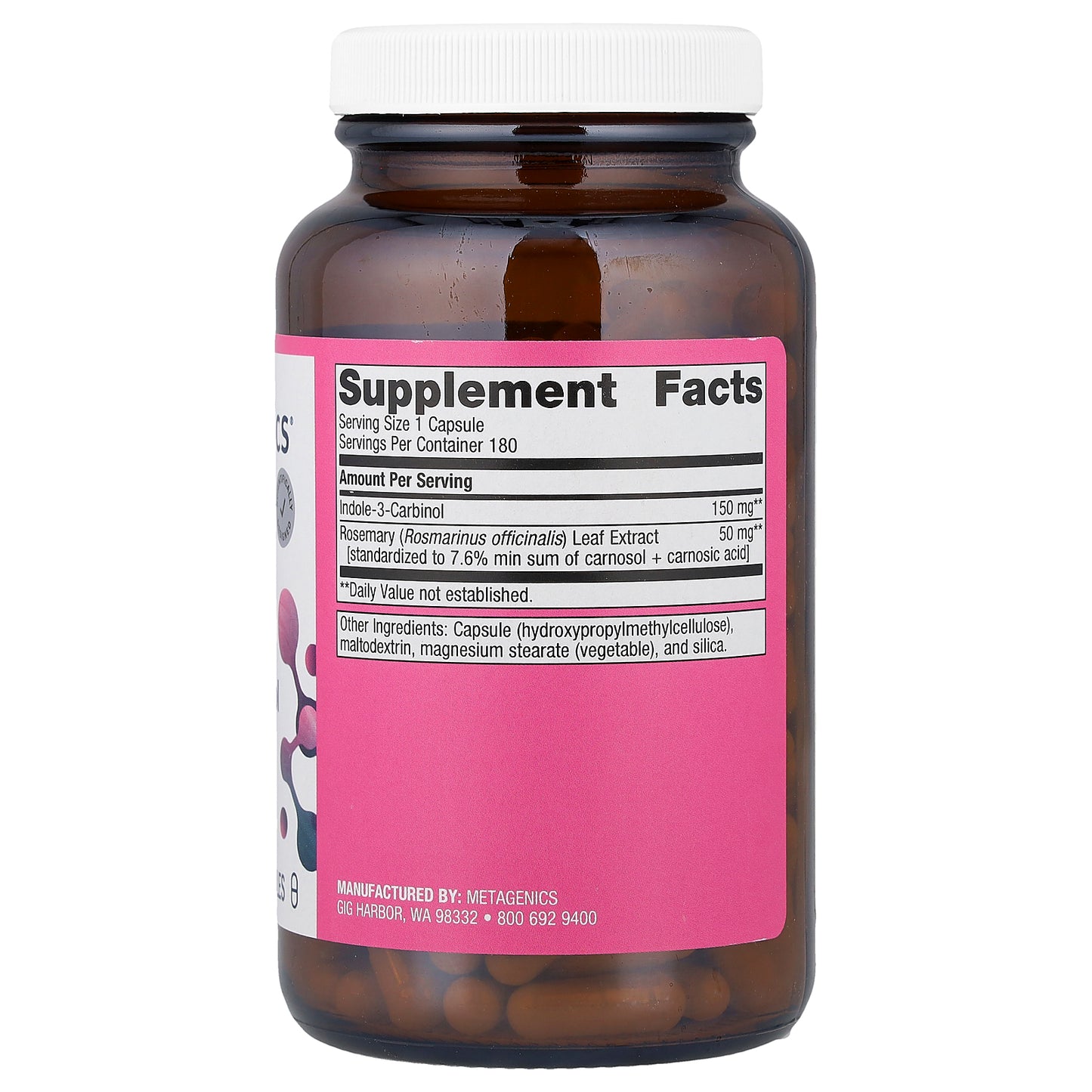 Metagenics, Women's Health, Indole-3-Carbinol, 180 Capsules