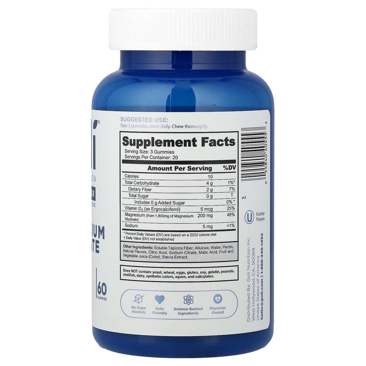 Goli Nutrition, Magnesium Glycinate Gummies, 60 Gummies