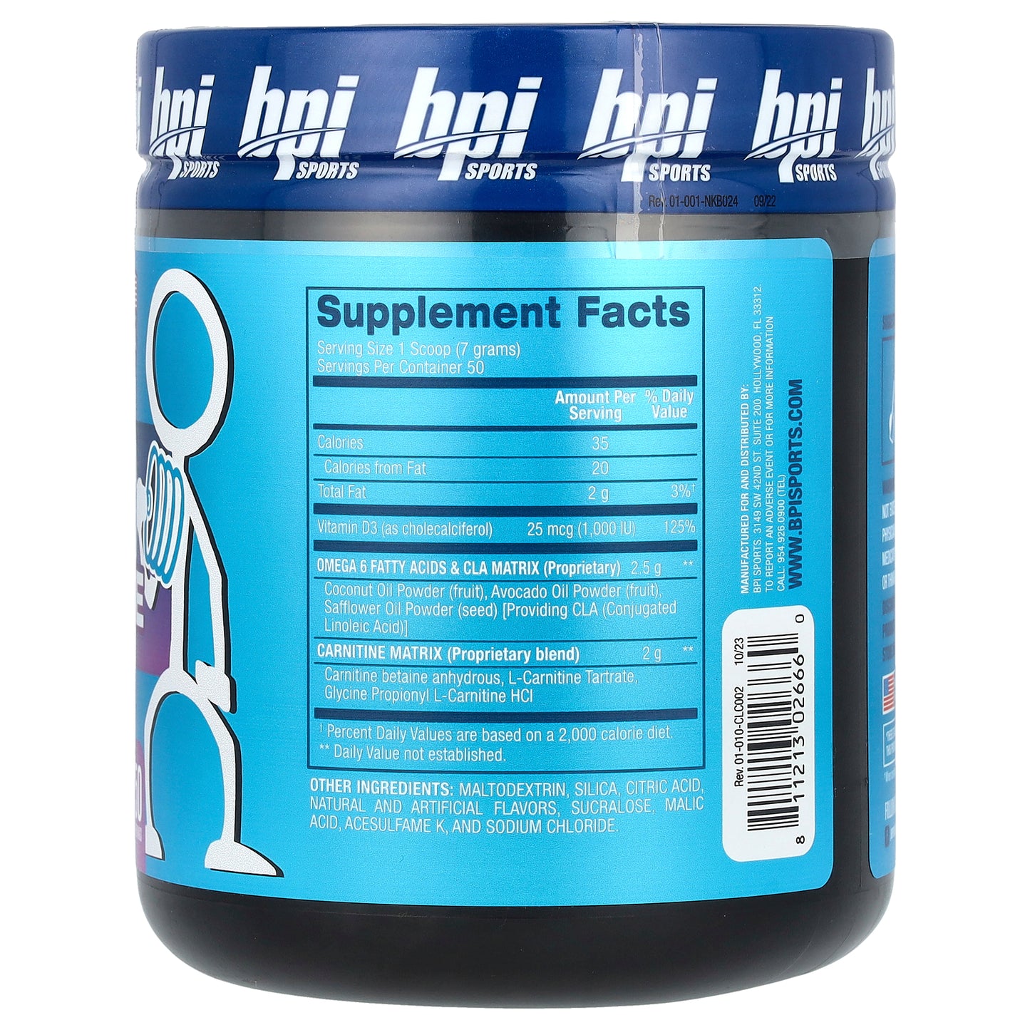 BPI Sports, CLA + Carnitine, Snow Cone, 12.34 oz (350 g)