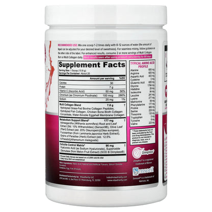 Vitauthority, Multi Collagen Burn, Strawberry Lemonade, 7.62 oz (216 g)