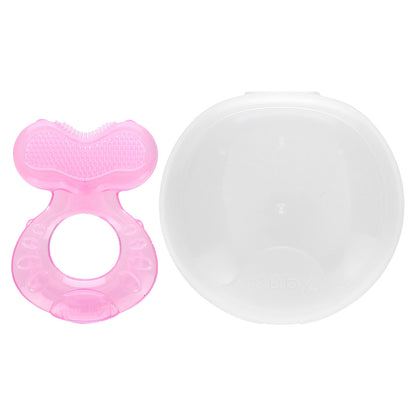 Nuby, Teethe-eez, Silicone Teether, 3+ Months, Pink, 2 Piece Set
