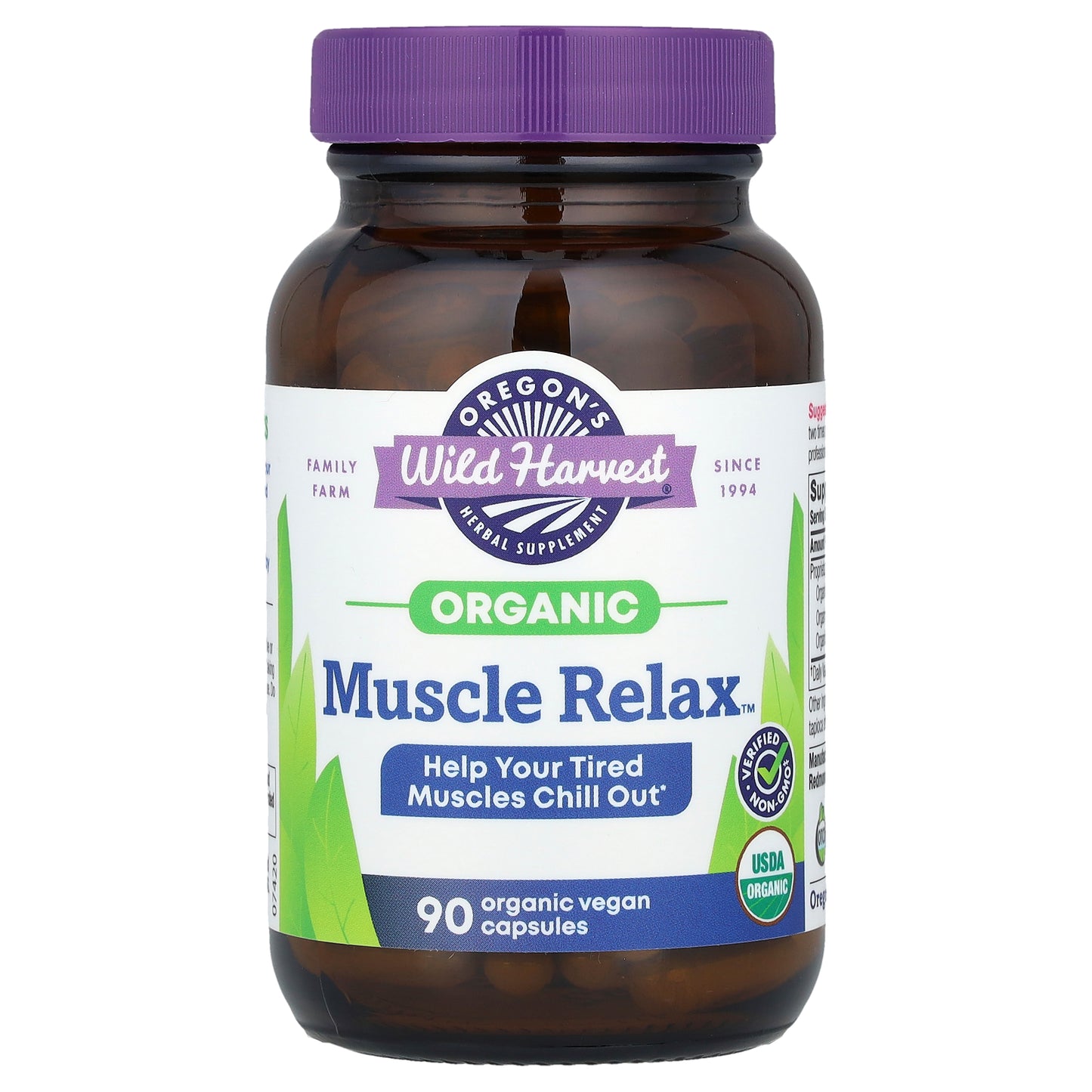 Oregon's Wild Harvest, Organic Muscle Relax™, 90 Vegan Capsules