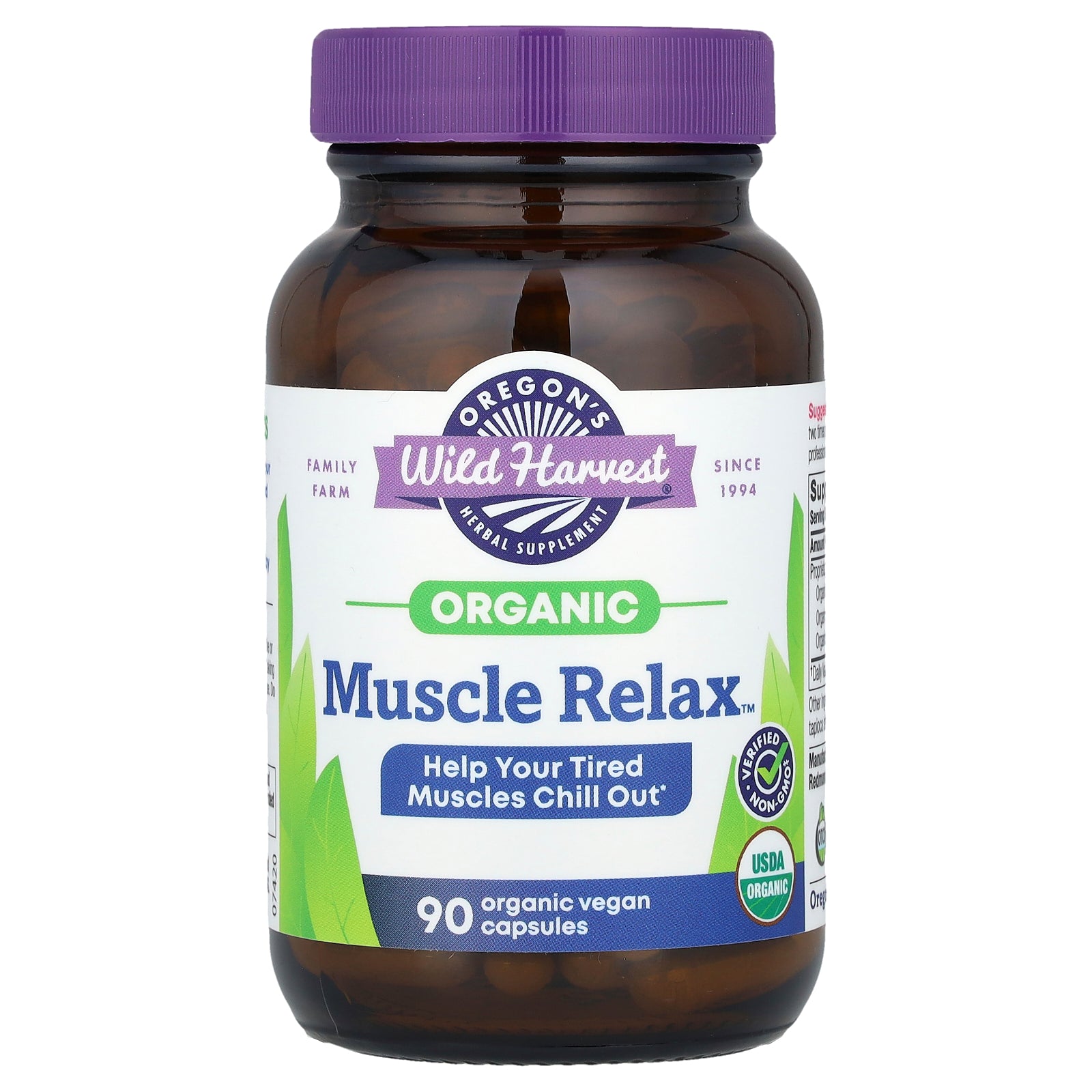 Oregon's Wild Harvest, Organic Muscle Relax™, 90 Vegan Capsules