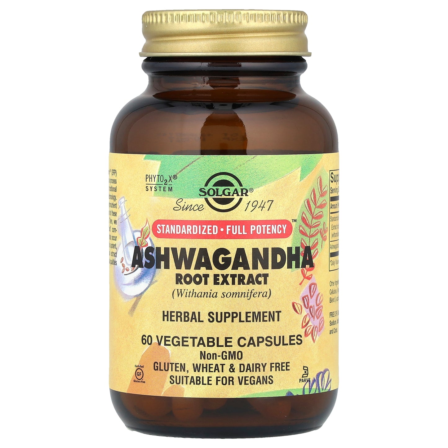 Solgar, Ashwagandha Root Extract, 60 Vegetable Capsules