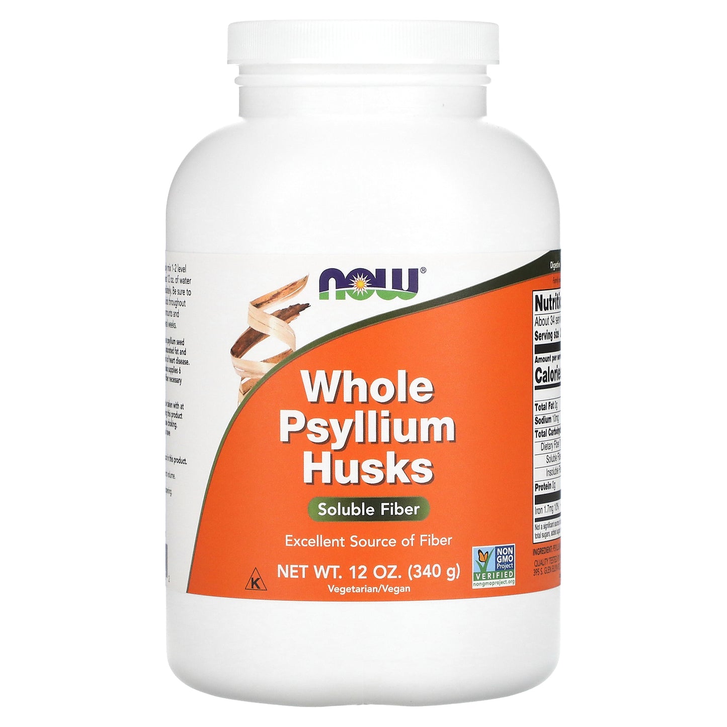 NOW Foods, Whole Psyllium Husks, 12 oz (340 g)