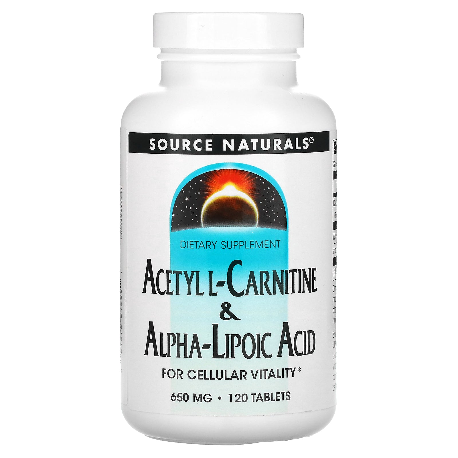 Source Naturals, Acetyl L-Carnitine & Alpha-Lipoic Acid, 650 mg, 120 Tablets