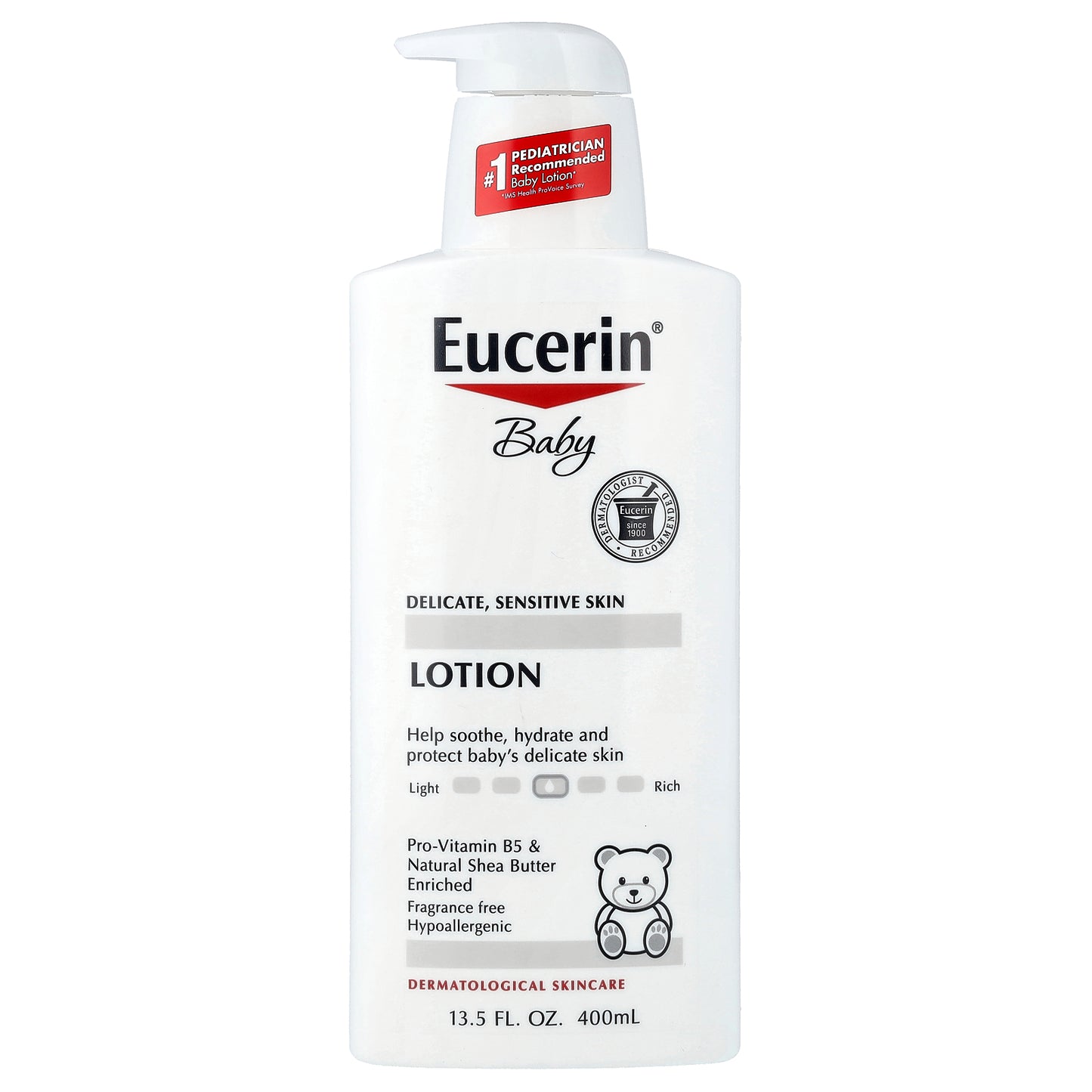 Eucerin, Baby Lotion, Delicate, Sensitive Skin, Fragrance Free, 13.5 fl oz (400 ml)