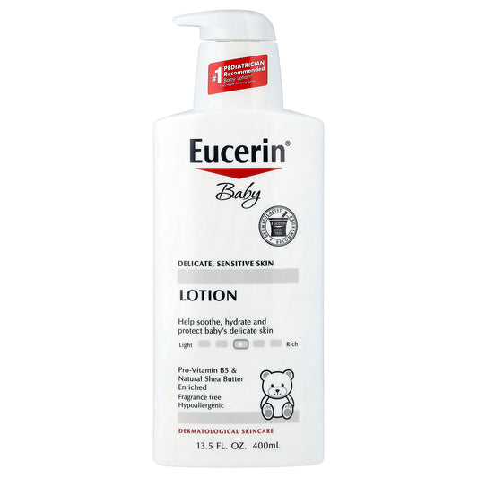 Eucerin, Baby Lotion, Delicate, Sensitive Skin, Fragrance Free, 13.5 fl oz (400 ml)