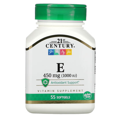 21st Century, Vitamin E, 450 mg (1,000 IU), 55 Softgels