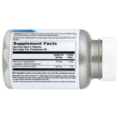 KAL, Calcium Citrate D-3, 90 Tablets