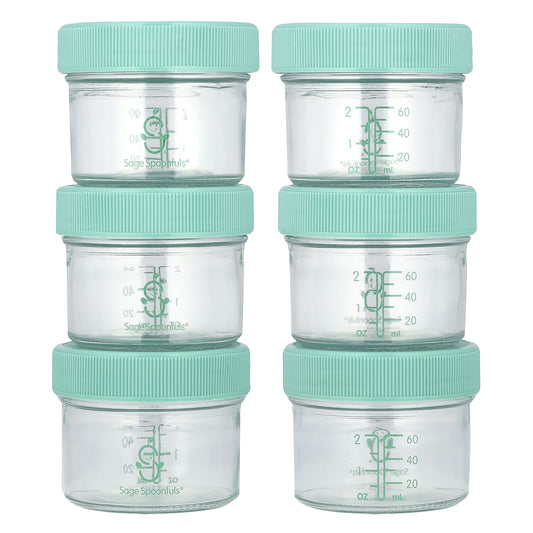 Sage Spoonfuls, Glass Baby Food Storage Jars, 6 Pack (4 oz) Each