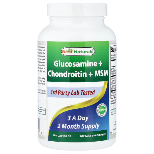 Best Naturals, Glucosamine + Chondroitin + MSM, 180 Capsules