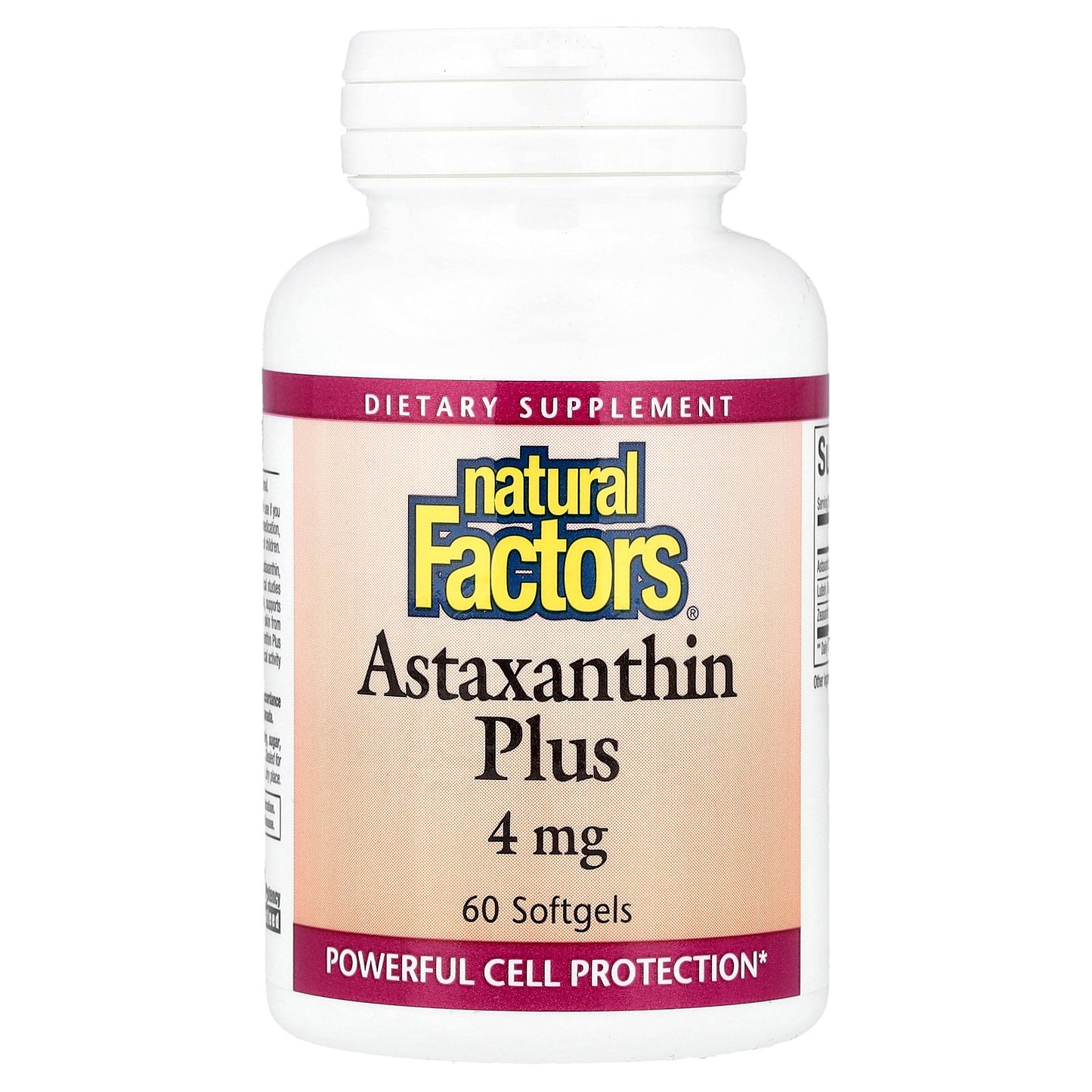 Natural Factors, Astaxanthin Plus, 4 mg, 60 Softgels