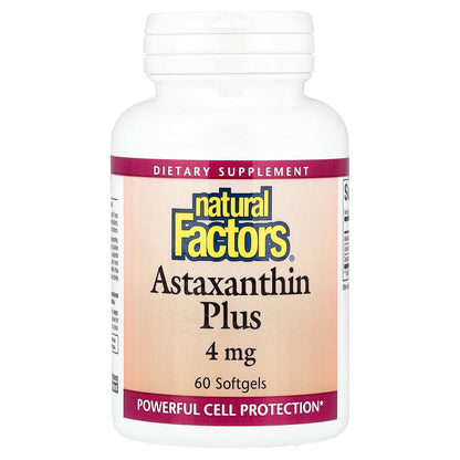 Natural Factors, Astaxanthin Plus, 4 mg, 60 Softgels