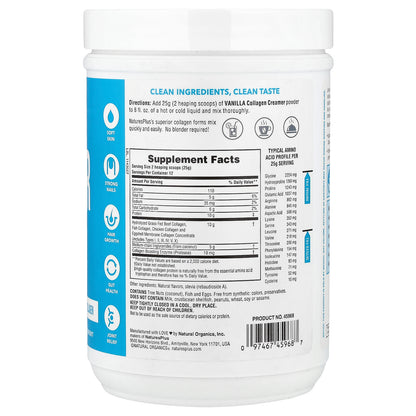 NaturesPlus, Collagen Creamer, Vanilla, 0.66 lb (300 g)