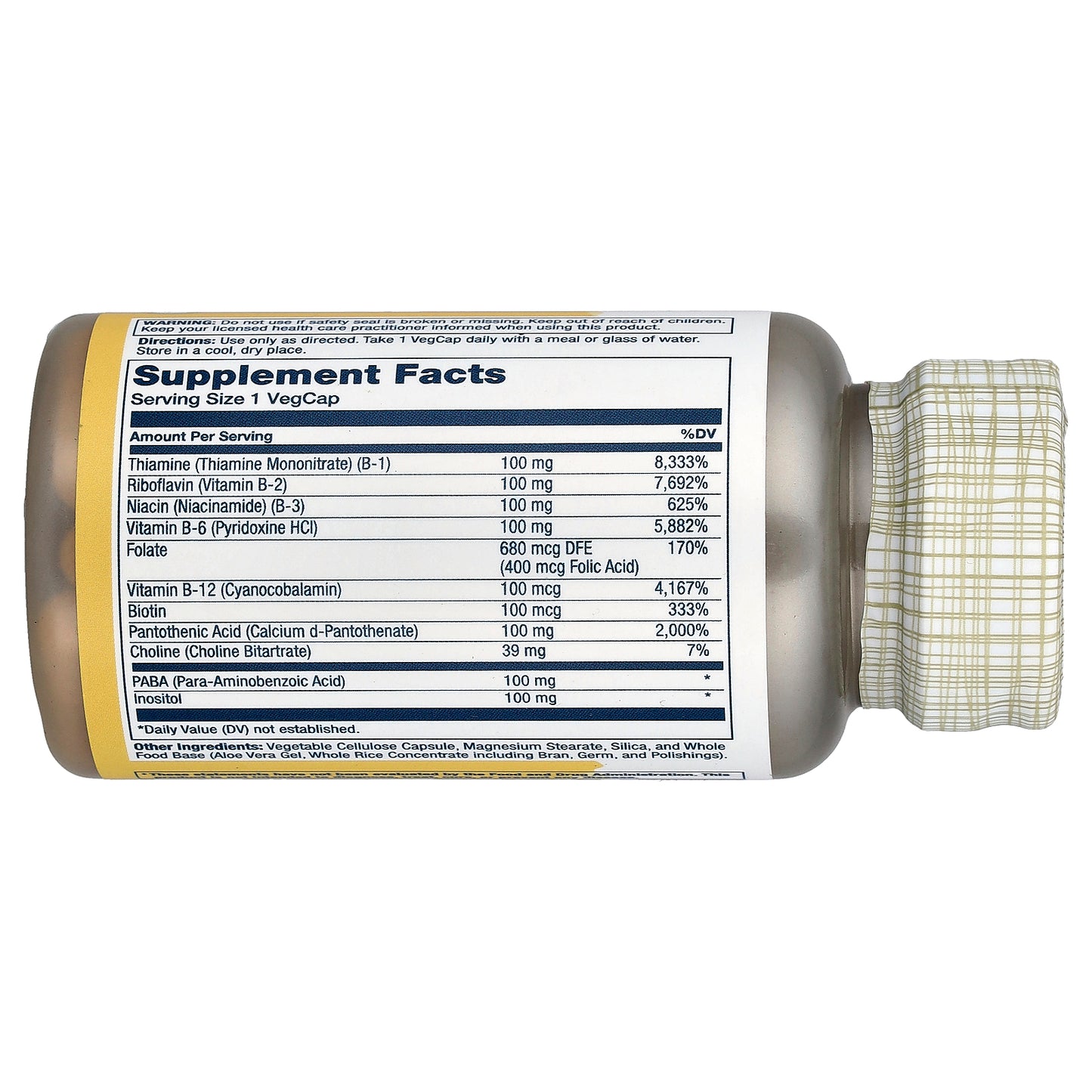 Solaray, Vitamin B-Complex 100, 50 VegCaps