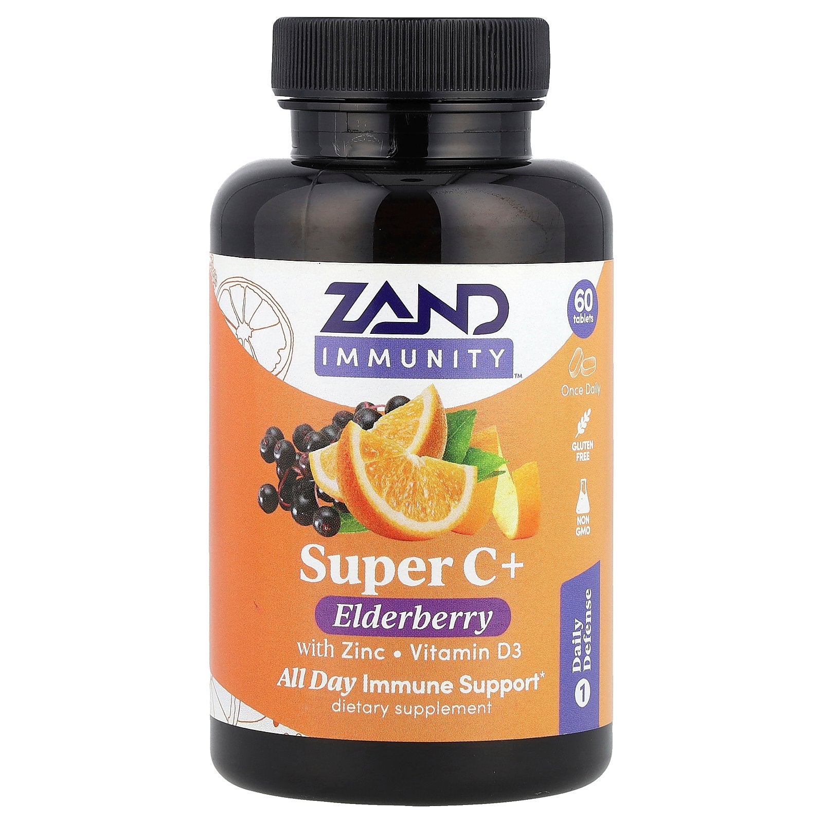 Zand, Immunity, Super C+ Elderberry with Zinc, Vitamin D3, 60 Tablets