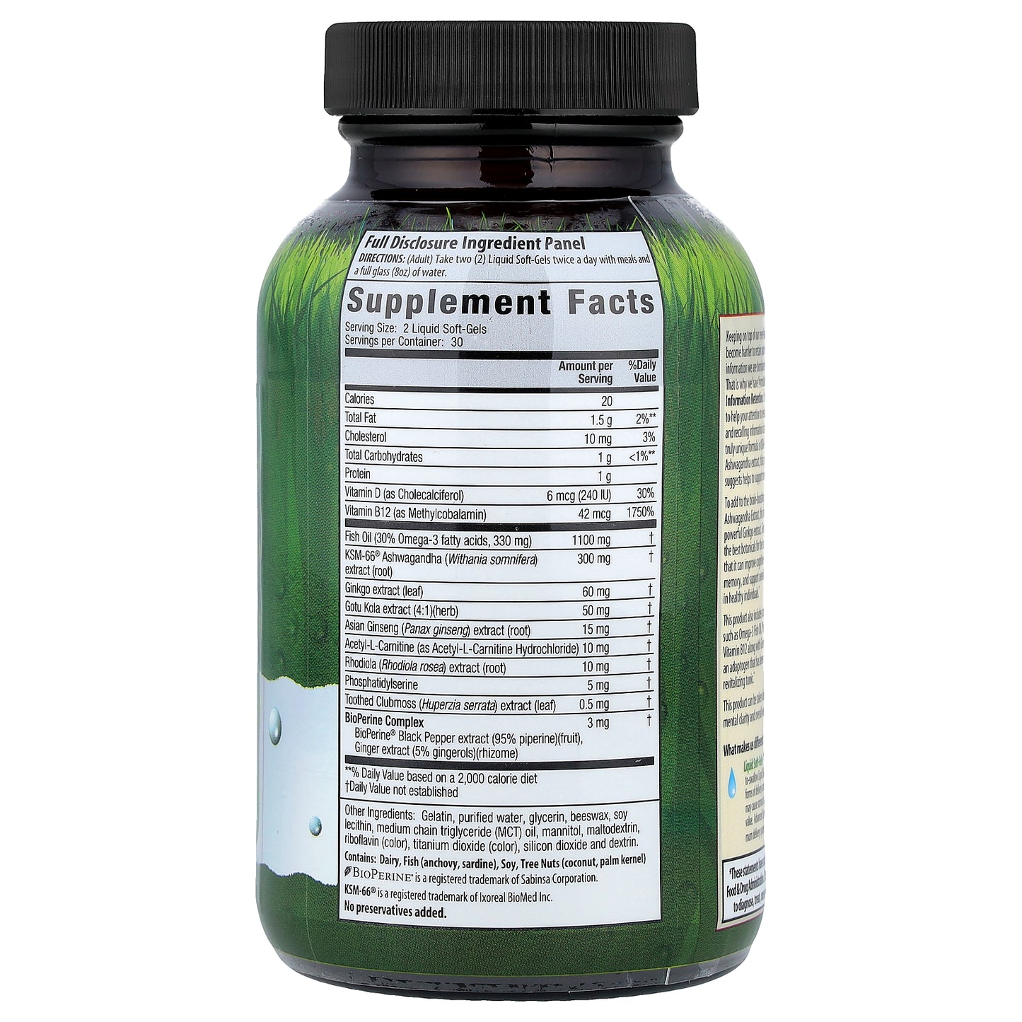 Irwin Naturals, Metal Clarity Information Retention™, 60 Liquid Soft-Gels