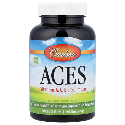 Carlson, ACES®, Vitamins A, C, E + Selenium, 90 Softgels